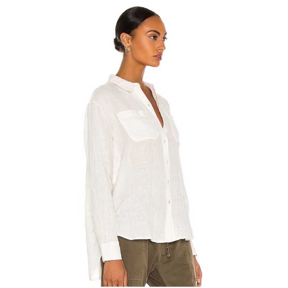 JAMES PERSE Casual Linen White Shirt SIZE 4 NWT - Picture 3 of 13